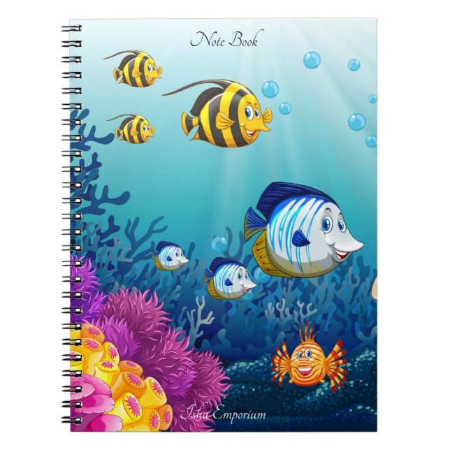 Cuaderno Portátil de temática acuática (Frente)