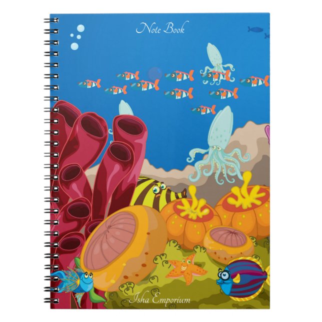 Cuaderno Portátil de temática acuática (Frente)