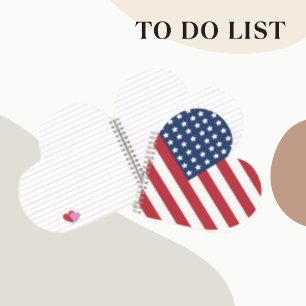 Cuaderno Portátil de tendencia cardíaca con bandera simple 
