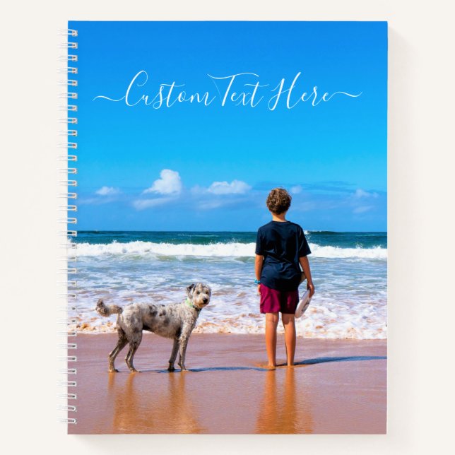 Cuaderno Portátil de texto de fotos personalizado con fotos (Anverso)
