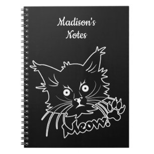 Cuaderno Portátil de texto de personalizado de gato negro
