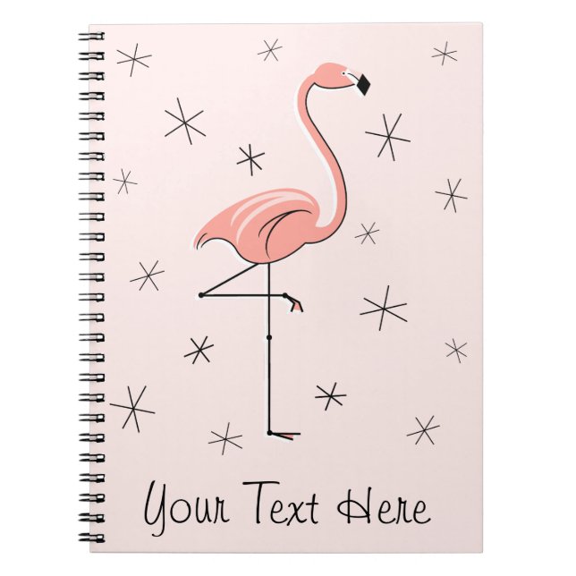 Cuaderno Portátil de texto rosa Flamingo (Frente)