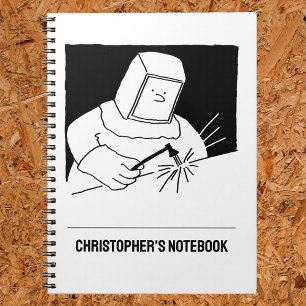 Cuaderno Portátil de trabajador metalizado, herrero o solda