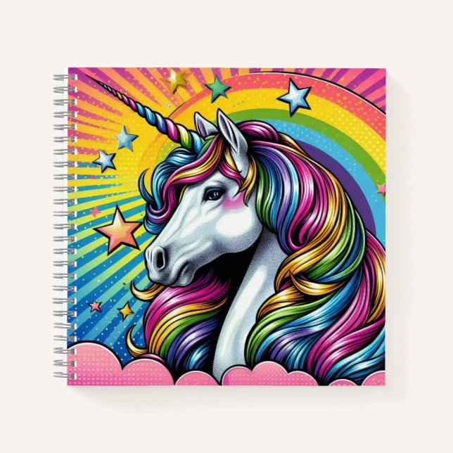 Cuaderno Portátil de unicornio. (Anverso)