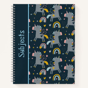 Cuaderno Portátil de unicornio con patrón de corte