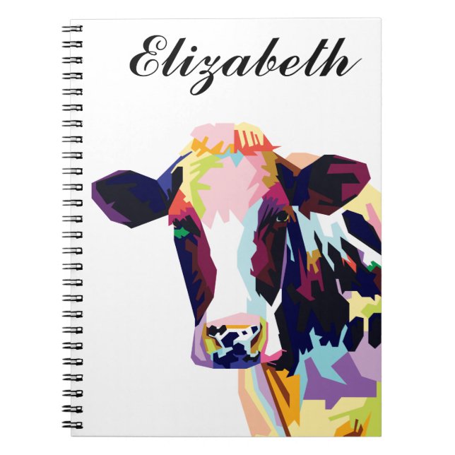 Cuaderno Portátil de vaca pop de color personalizado (Frente)