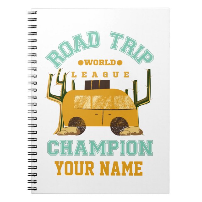 Cuaderno Portátil de viaje de viaje por carretera con nombr (Frente)