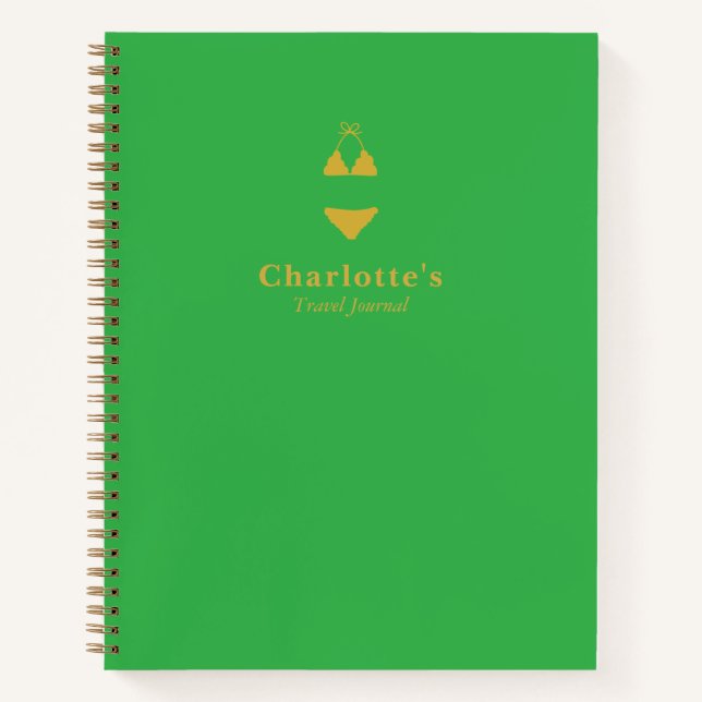 Cuaderno Portátil de viajes personalizado verde moderno (Anverso)