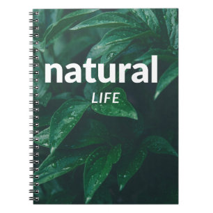 Cuaderno Portátil de vida natural - Cubierta de hojas verde
