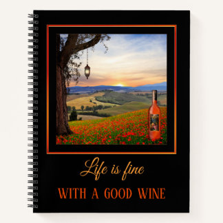 Cuaderno Portátil de vino fino de arte paisajístico