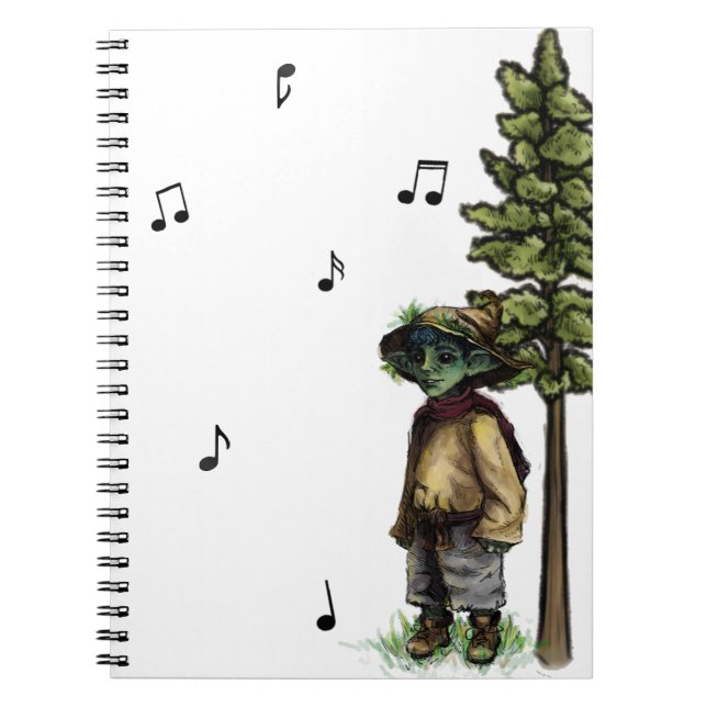Cuaderno Portátil del bosque de piano - Goblin de hierbas (Frente)