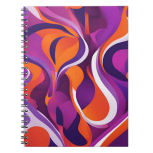 Cuaderno Portátil del diseñador con negrita morado y Naranj