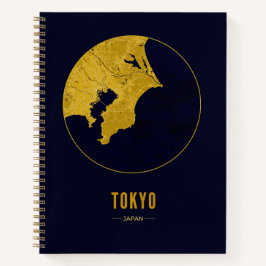Cuaderno Portátil del Mapa de Oro de Tokio