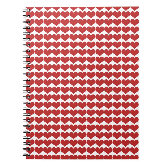 Cuaderno Portátil del patrón de corazones de corte rojo (Frente)
