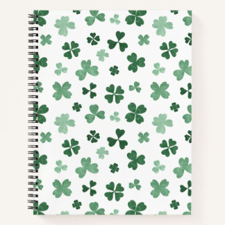 Cuaderno Portátil del patrón de cuatro hojas afortunado