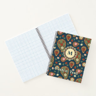 Cuaderno Portátil del patrón de fresa Paisley