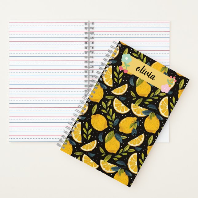 Cuaderno Portátil del patrón de fruta, personalizado, creat (Interior)