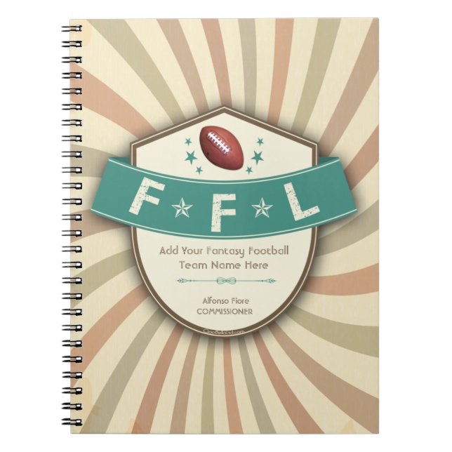 Cuaderno Portátil del patrón de la Fantasy Football League (Frente)