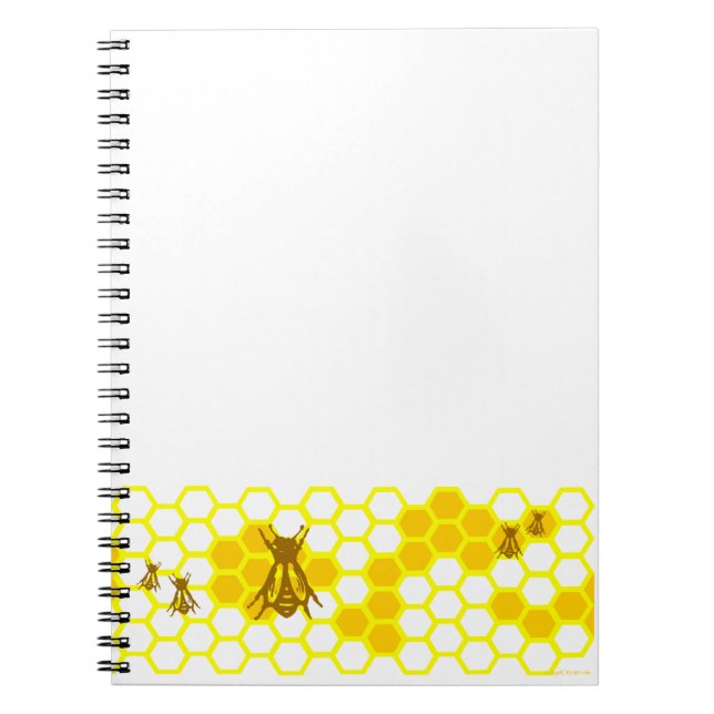 Cuaderno Portátil del patrón de miel de abeja de miel (Frente)