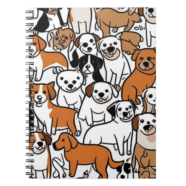 Cuaderno Portátil del patrón de perro de dibujos animados p (Frente)