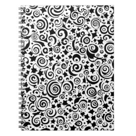 Cuaderno Portátil del patrón de Swirls & Stars