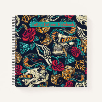 Cuaderno Portátil del patrón de tatuaje