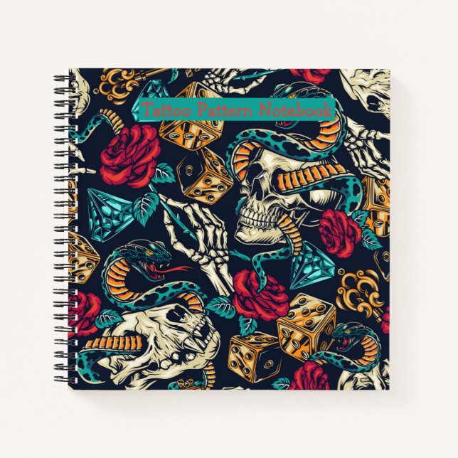 Cuaderno Portátil del patrón de tatuaje (Anverso)