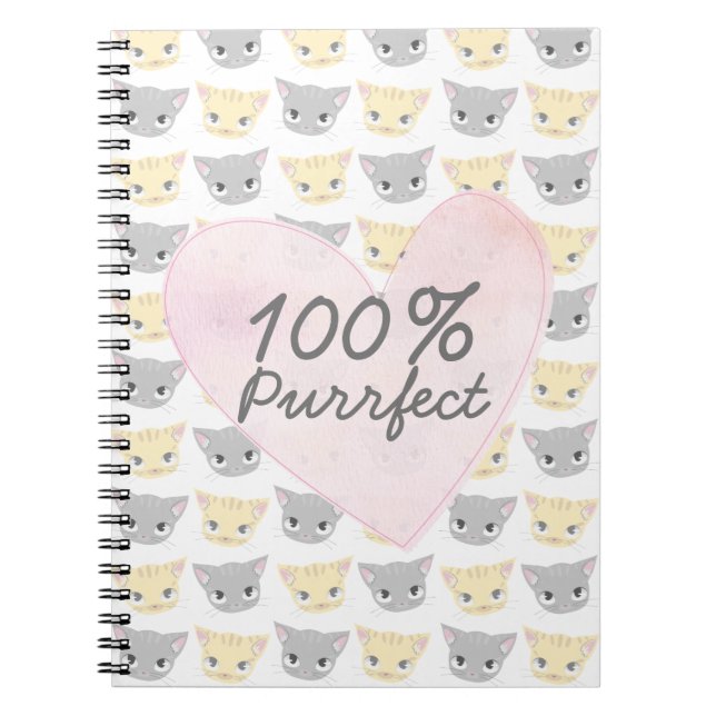Cuaderno Portátil del patrón Kitten perfecto (Frente)
