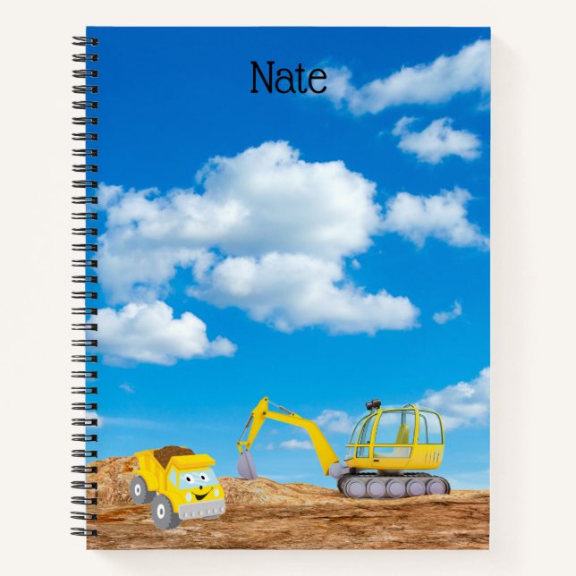 Cuaderno Portátil del Personalizado del vehículo de constru (Anverso)