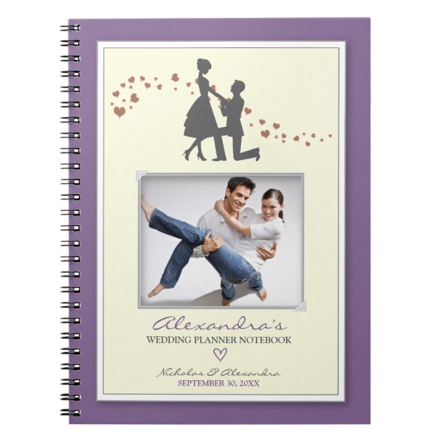 Cuaderno Portátil del planificador de bodas de la propuesta (Frente)