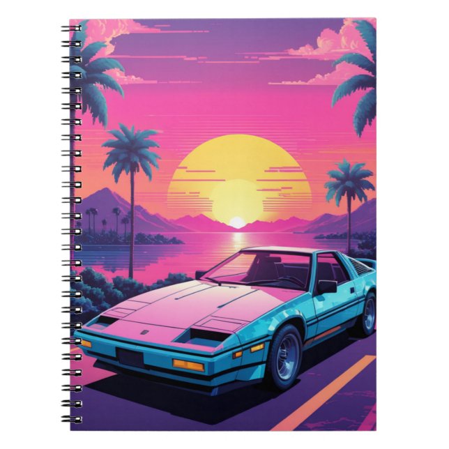 Cuaderno Portátil deportivo Retro Futurista Vaporwave (Frente)