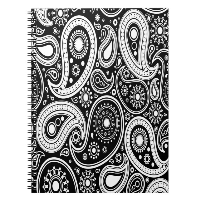 Cuaderno Portátil/Diario en blanco y negro (Frente)