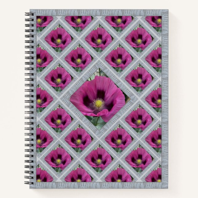 Cuaderno Portátil distintivo con lapachos magenta (Anverso)