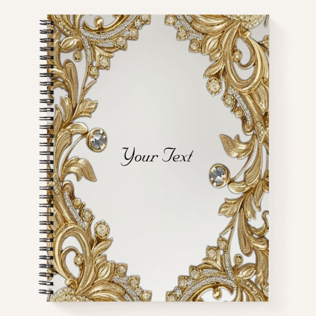 Cuaderno Portátil dorado decorativo (Anverso)