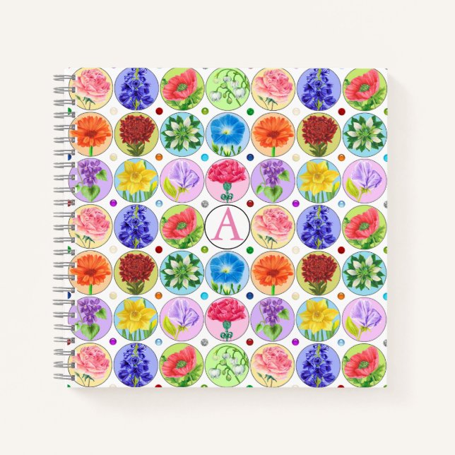 Cuaderno Portátil Dotty Birth Flower y Gem (Anverso)