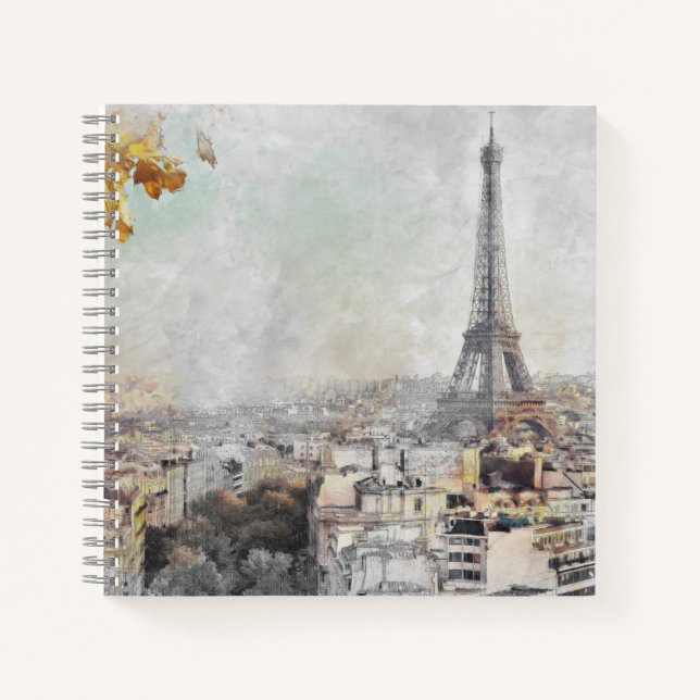 Cuaderno Portátil Eiffel Tower Paris - Viajes de época (Anverso)