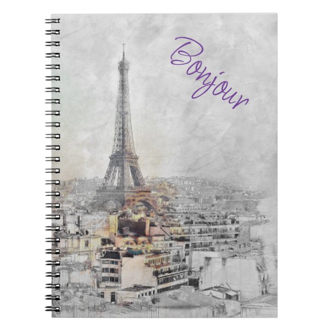 Cuaderno Portátil Eiffel Tower Paris - Viajes de época (Frente)