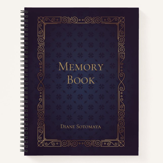Cuaderno Portátil elegante de memoria personalizada (Anverso)