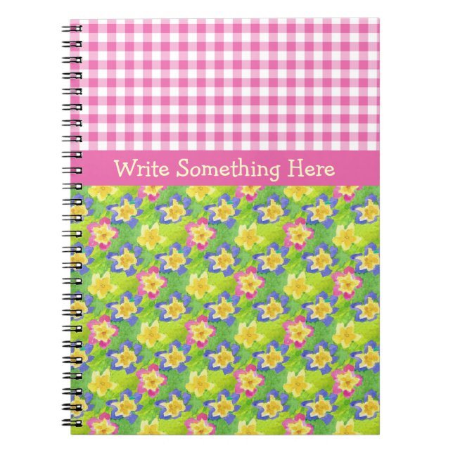 Cuaderno Portátil en espiral a personalizar: Primroses Ging (Frente)