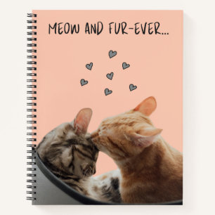 Cuaderno Portátil en espiral, miau y fur-ever