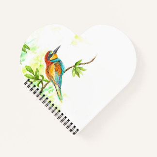 Cuaderno Portátil en forma de corazón con abeja europea acu