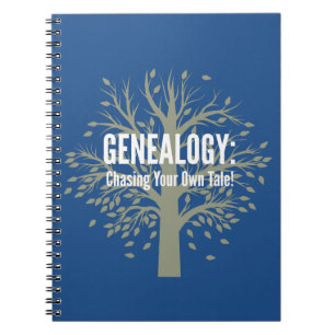 Cuaderno Portátil enlazado en espiral genealógica (azul)