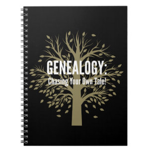 Cuaderno Portátil enlazado en espiral genealógica (negro)
