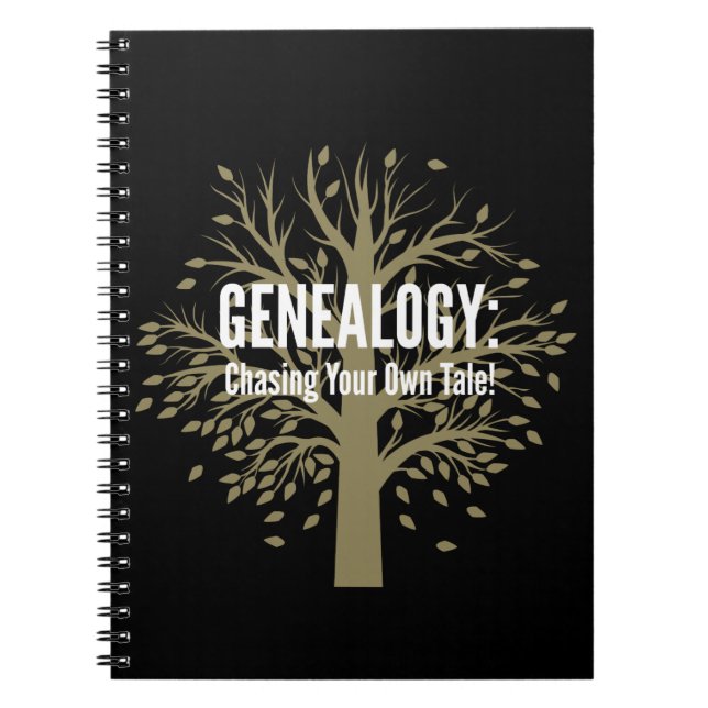 Cuaderno Portátil enlazado en espiral genealógica (negro) (Frente)