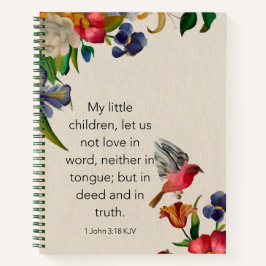 Cuaderno Portátil espiral - 1 John 3:18 KJV