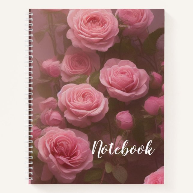 Cuaderno Portátil espiral 8.5x11 - Rosas (Anverso)