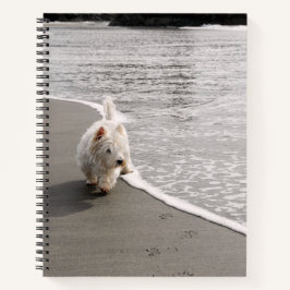 Cuaderno Portátil espiral Beachcombing Westie Photo 8"x11"