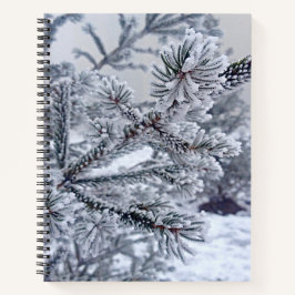 Cuaderno Portátil espiral con árbol de Navidad bajo la niev