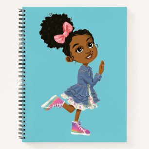 Cuaderno Portátil espiral con carácter marrón para chica