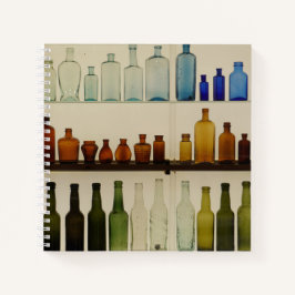 Cuaderno Portátil espiral con diseño de botellas de vidrio